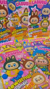 Buku Mewarnai Karkter Labubu belajar menulis berhitung dan mewarnai anak