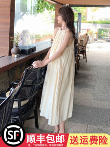 French Style Off-Shoulder Neckline Dress Women Summer Sweet Soft Elegant Beautiful Fairy Beach Vacation Long Skirt A-Line