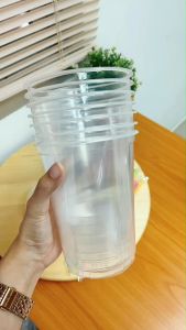 (ถูกสุดยกลัง) แก้วน้ำพลาสติก PP ตราปลาคาร์ฟ ขนาด 30/32 oz. ปาก 116 มม. แพ็ค 1000 ใบ สำหรับเครื่องดื่ม