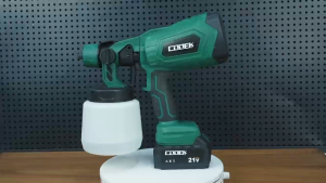 COOEK 21V Cat Spray Electric Gun 1000ml High Power Paint Spray with Set of Adjustment Knob Tool