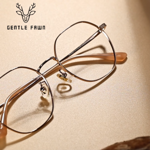 Gentle Fawn Frame Kacamata Titanium Ringan Lensa Plano Bisa Minus Fashion Wanita Trendy Style Kokoh 70003