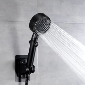 HW019-Black Shower Head Adjustable Booster Pressure Water Massage Shower Head Home Hand-held Sprayer Bathroom Supplies