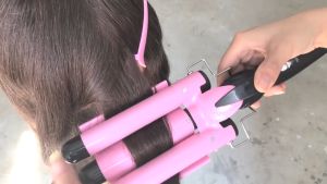 Curling Iron 22mm Heats Up Fast Tourmaline Ceramic Triple Barrels Beach Waves Curling Iron Egg Roll Hair Styling Tool