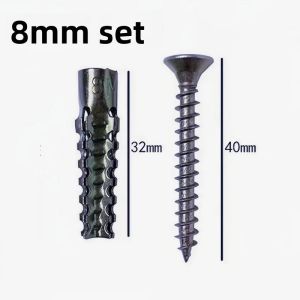 50/100Sets Metal Expansion Tube Self Tapping Screws Sets Drilling Plug Screw for Concrete Wall Anchors Fasteners Bolts Kits