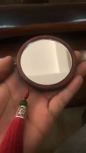  YYBAIO | Rosewood Chinese Vintage Round Makeup Mirror Gift Box