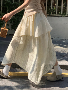 imimtuan | Chân Váy Dài Bất Quy tắc Boho Mùa Hè Mới Cổ Điển Thiết Kế Đính Khối