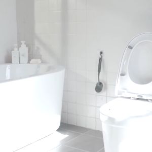 BOSSLU Sikat WC Sikat Kamar Mandi Serbaguna Spons Sabut Lonjong Plus Tangkai 1NN99