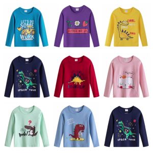Kids High Quality Cotton Sweatshirt Long Sleeve Tops Soft Comfortable and Affordable for Boys and Girls 2-6 Years Old