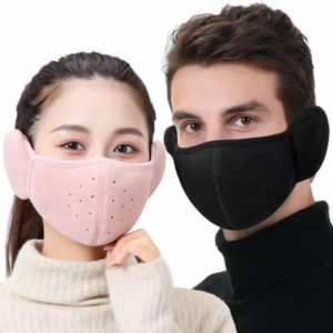 Khẩu Trang Vải Có Bịt Tai Thoáng Khí Kháng Bụi Giữ Ấm Khi Lái Xe Thời Trang Mùa Đông 5 Màu Sắc Lựa Chọn Siêu Xinh