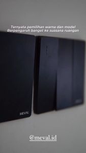 MEVAL Stop Kontak Saklar dan Soket Minimalist Frameless - Black Matte