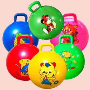 Inflatable Elastic Handle Cartoon Childrens Toy Ball for Boys And Girls Toddler Gift Street Stall Balloon Sports Equipment