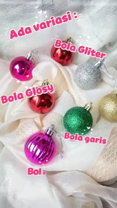 Aksesoris Hiasan Gantungan Ornamen Dekorasi Pohon Natal ukuran 4 cm per 1 pcs 1 lampion