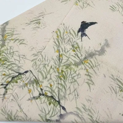 Vải Cotton Lanh Họa Tiết Hoa Phong Cách Nông Thôn Vải Trải Bàn Vải Ủi Nệm Vải Rèm Cửa Vải Bọc Ghế Sofa Chất Liệu Thủ Công DIY