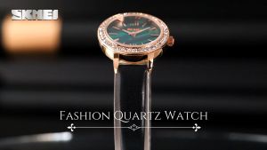 ลดราคาล้างสต๊อก SKMEI นาฬิกาควอทซ์สีเขียว ย้อนยูคกัน น้ำหน้าปัดหอย มุกประดับอัญมณี ปราณี ตนาฬิกา หรูหรา สายหนัง ภาพสูง ราคาล่าง