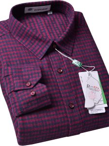 เสื้อเชิ้ตผู้ชายแขนยาวผ้าฝ้ายหนาป้องกันความหนาวฤดูหนาวใหม่ ผ้าไหมมัลเบอร์รี่ ลายสก็อต ทรงหลวม ปกเหลี่ยม กระดุมเดียว