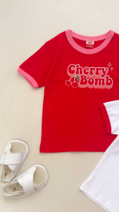 Minicottons Graphic Tshirt Cherry Kaos Grafis Ceri Baju Anak Perempuan 2-12 Tahun