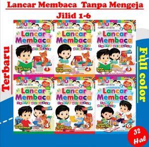 1 PAKET ISI 6 BUKU LANCAR MEMBACA TANPA MENGEJA UNTUK PAUD TK SD MI JILID 1 SAMPAI 6 SERBA JAYA