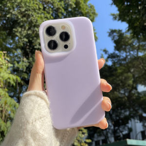 CrashStar Jelly Translucent Liquid Silicone Soft Shockproof Phone Case For iPhone 16 15 14 Pro Max 13 12 Pro Max 11 Simple Solid Color Skin-friendly Anti-fingerprint Phone Cover With Velvet Inside Anti-fall Phone Casing Shell