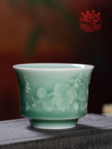 Longquan Celadon Genuine Goods Master Cup Single Cup Nine Peach Five Fu Ceramic Personal Household Kung Fu Tea Set Tea Tasting Cup
