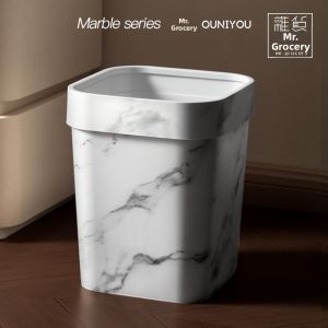 Wooden Texture Large Capacity Trash Can