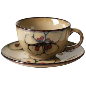 SHELI | Elegant Retro Ceramic Coffee Cup and Saucer Set