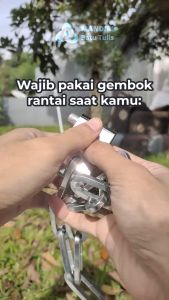 Gembok Rantai Sepeda / Motor / Pagar - Gembok Rante 90cm 3 Anak Kunci Konci