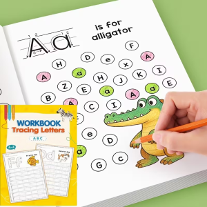 32-Page A-Z Alphabet Practice Book Writing Exercises Creative Coloring Adventures English Homework Improve Writing Skills Easter and Christmas Gifts