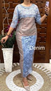 Setelan Model Terbaru dengan Kombinasi Songket dan Brokat