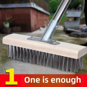 Long Handle Hard Bristle Floor Cleaning Brush Outdoor Courtyard Ground Strong Cleaning Tool for Algae Removal Household Chores