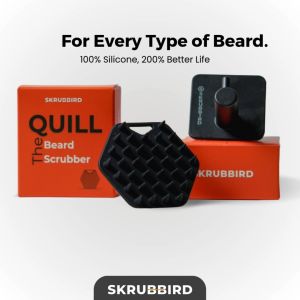 Skrubbird - Beard Scrubber with Hook - Silicone Beard Brush & Beard Exfoliator for Men - Deep Cleans & Unclogs Pore