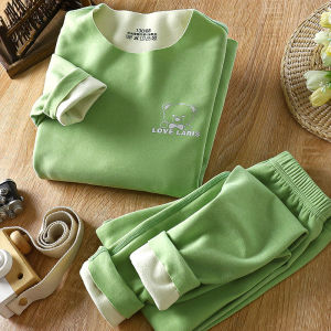 ชุดชั้นในเด็กผ้าขนแกะ Dervo อบอุ่น ชุดนอนฤดูใบไม้ร่วง/ฤดูหนาว เสื้อผ้าเด็กผู้ชายผู้หญิง เสื้อผ้าเด็ก อุปกรณ์เสริมสำหรับเด็ก