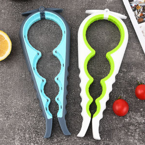 ที่เปิดขวดโหล4-In-1ที่เปิดขวดที่เปิดกระป๋องและฝาด้ามจับพีวีซีนิ่มตามหลักสรีรศาสตร์อุปกรณ์ที่ใช้ในครัวใช้งานได้หลากหลายสำหรับขวดโหลกระป๋องและขวดที่ง่าย