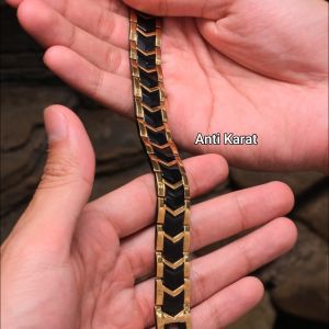 Gelang Kesehatan Original 100% Racabel Signum Hitam Emas untuk Pria dan Wanita - Terapi Batu Magnet