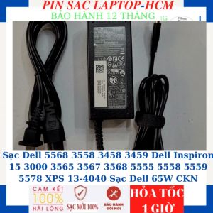 Sạc Dell 5568 3558 3458 3459 Dell Inspiron 15 3000 3565 3567 3568 5555 5558 5559 5578 XPS 13-4040 Sạc Dell 19.5V-3.34A-65W chữ nhật chân kim nhỏ
