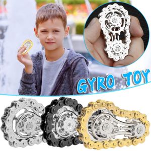โซ่สปินเนอร์ด้วยมือทำจากโลหะของเล่นเกียร์วัยรุ่นอุปกรณ์ที่น่าสนใจโต๊ะทำงานของขวัญความวิตกกังวล Relief ของเล่นลดความเครียดสปินเนอร์โซ่จักรยาน