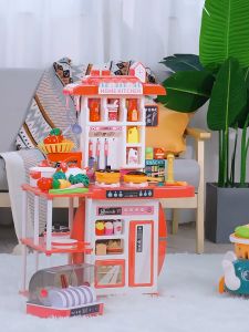 ~Ship From KL~ 95CM Height Kids boy girl Kitchen Toy Pretend Play Set Spraying Mist Steam cooking toys Masak Masak morden kitchen
