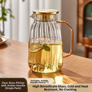 YINXIANG80YIGUAN | High Borosilicate Glass Large Capacity Heat Resistant Home Water Jug