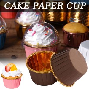 50pcs/Pack Gold Foil Silver Muffin Cupcake Liner Cake Wrappers Baking Cup Tray Case Cake Paper Cups Pastry Tools Party Supplies