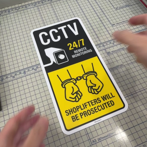 CCTV 24/7 Shoplifters will be Prosecuted. Sticker Sign Signage Notice Label. Thief No Stealing. Pencuri Akan Didakwa.