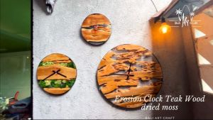 Hiasan Dinding - Jam Dinding bahan kayu jati ukuran 50 cm
