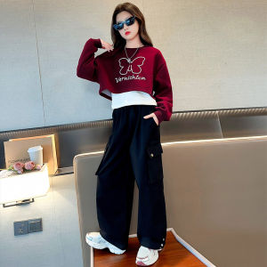 Bộ Đồ Trẻ Em Mùa Xuân Thu Phong Cách Hàn Quốc Thường Ngày Quần Áo Công Sở Ba Mảnh Áo Nỉ Quần Dài Tay Cổ Tròn