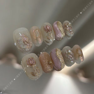 Tulip Lâu Ánh Sáng Nhỏ Dễ Thương Mới Vòng Tay Mắt Mèo Hình Tròn Thủ Công Có Thể Tách otre Dài Nhanh Khô Móng Tay Giả Nhựa