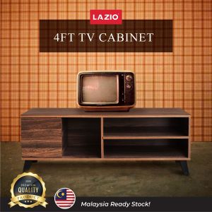 [READY STOCK] Parsons 4ft Studio Modern Minimalistic TV Cabinet | Kabinet Tv 4 Kaki Almari Tv | Rak TV | White or Walnut Options |120 X 39.5 X 44.5cm | 4尺北欧纯白色简约客厅收纳电视柜