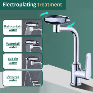 360 Degree Swivel Faucet Rotating Faucet 4 Modes Bathroom Faucet Multifunctional Drinking Water Faucet for Wash Basin