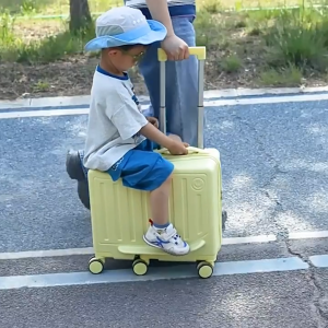 RIDE-ON FUN】20 Inch Kids Luggage Trunk Durable Childrens Carry-On Cabin Case with TSA Password Lock Stroller Suitcase for Airport Travel Boys & Girls (Free Shipping!)