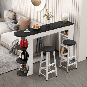 Modern Tempered Glass Bar Table Home Living Room Sofa Partition Cabinet Balcony High Table Window Modern Luxury Wall Table Chair