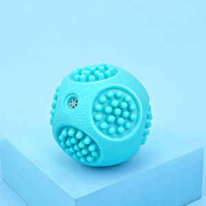 Dog Chew Squeaky Ball with Teeth - Durable Teeth Cleaning Toy for Puppies & Large Dogs Elastic Self-Playing