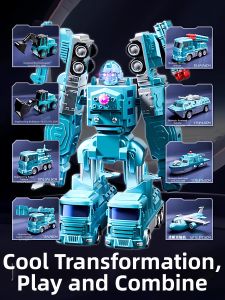 WEIBAI | Đồ Chơi Giáo Dục Robot Từ Tính cho Bé Trai Xe Máy Công Trình Biến Hình 3D
