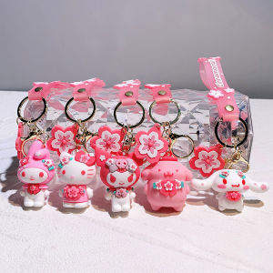 Sanrio Sakura Keychain - Cute Cherry Blossom Hello Kitty Keyring Kawaii Japanese Style Pendant for Bags & Purses (Spring Gift )