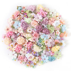 20/50Pcs Mix Artificial Flowers Heads Silk Fake Flower for Home Decor Wedding Decoration Bride DIY Craft Garland Gifts Accessory
